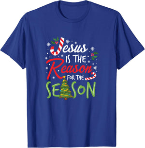 Girls Jesus is The Reason for The Season Christmas Christian T-Shirt - T-Shirt | Royal