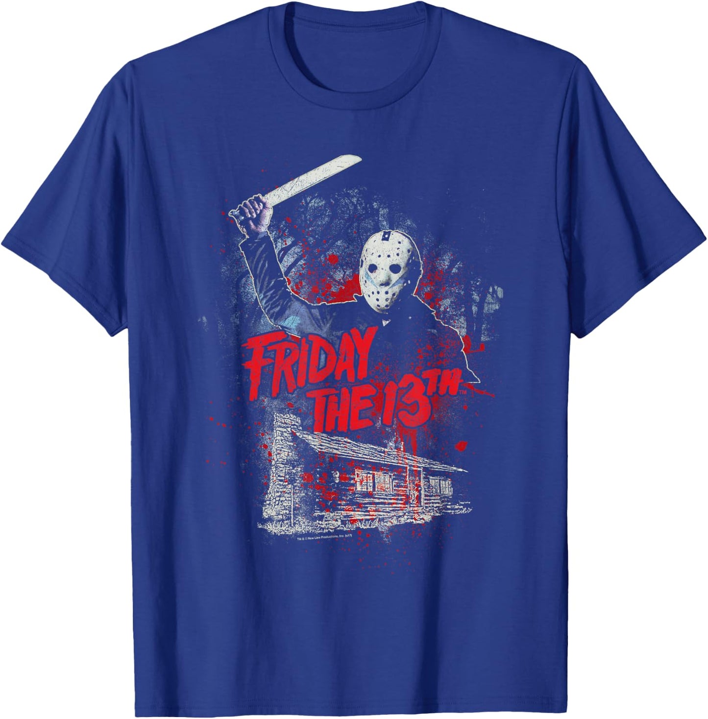 Friday The 13th Jason Cabin Small T-Shirt - T-Shirt | Royal