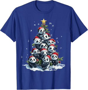 Funny Panda Christmas Tree Xmas Panda Lover Kids Boys Girls T-Shirt - T-Shirt | Royal