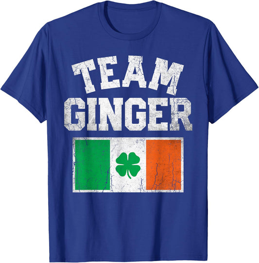 Team Ginger St Patricks Day Irish Men Women Ireland Flag T-Shirt - T-Shirt | Royal