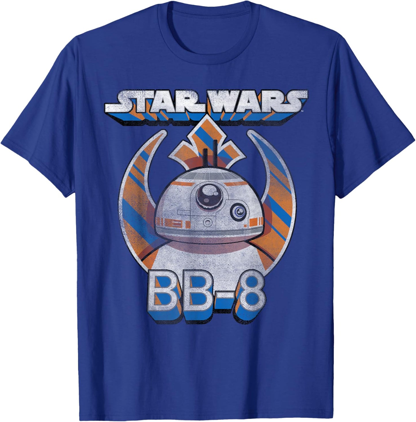 Star Wars BB-8 Episode 7 Rebel Logo With Stripes T-Shirt - T-Shirt | Royal