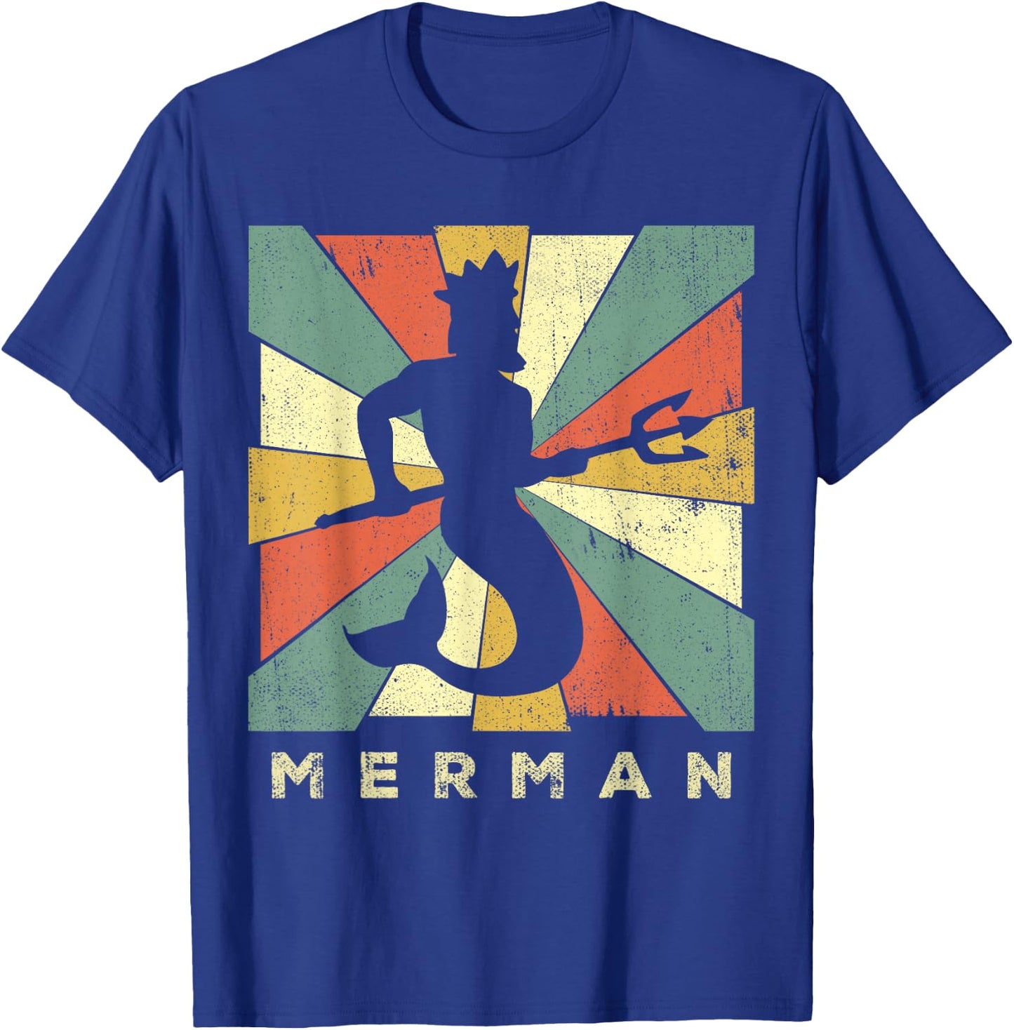 Merman Lover Vintage Retro Style T-Shirt - T-Shirt | Royal
