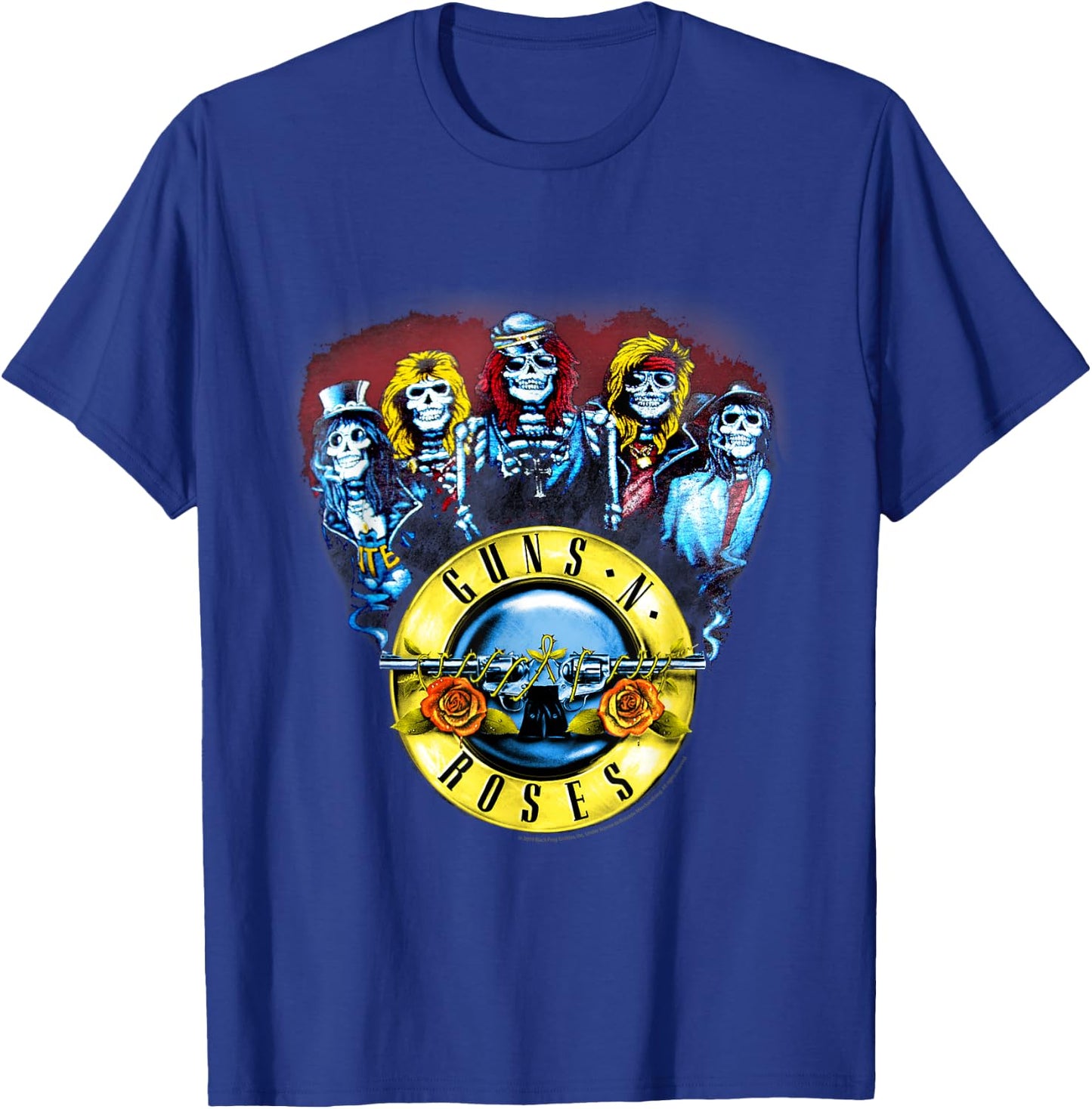 Guns N' Roses Official Skeletons & Bullets Small T-Shirt - T-Shirt | Royal