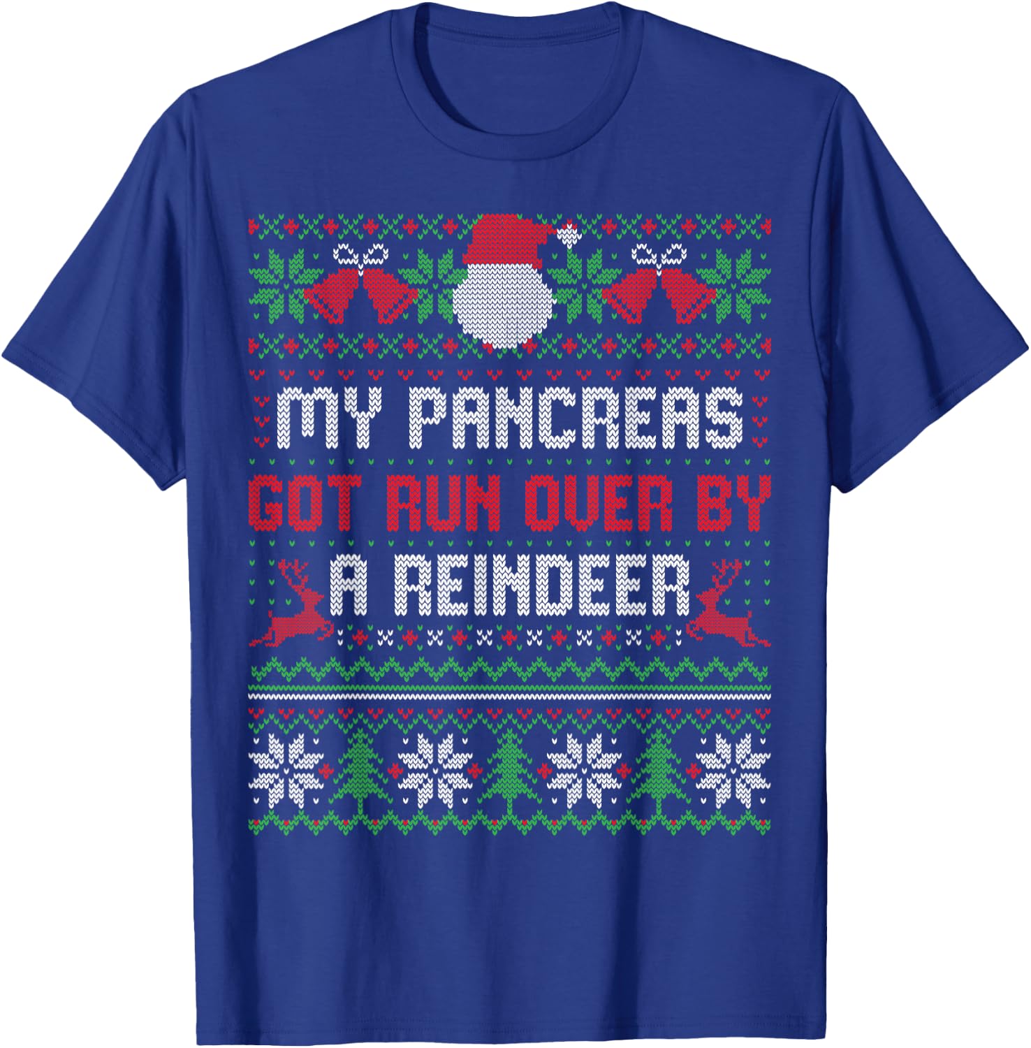 T1D Diabetic Type 1 Diabetes Awareness Christmas Men Women T-Shirt - T-Shirt | Royal