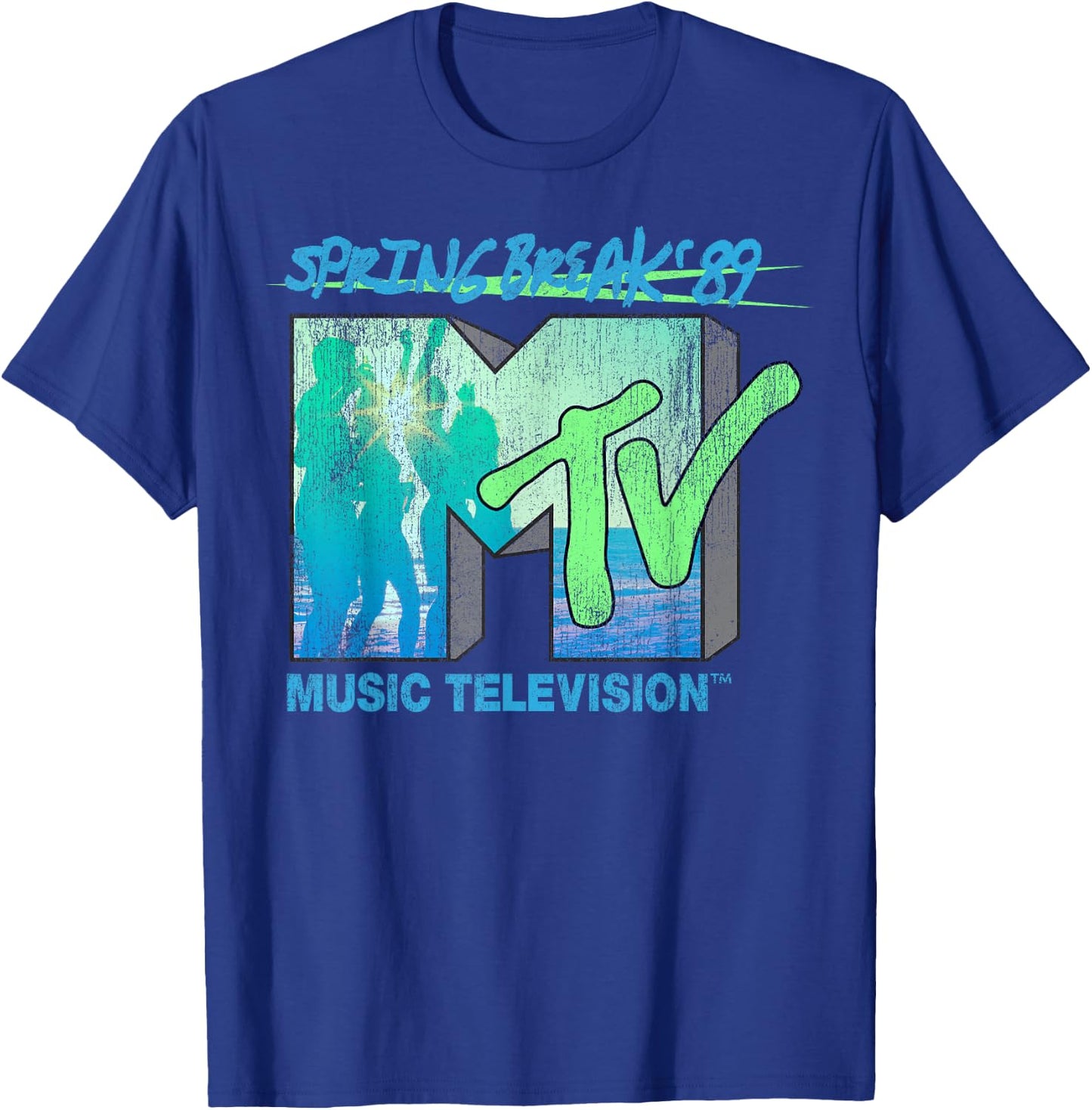 MTV Spring Break 89 Retro Beach Logo T-Shirt - T-Shirt | Royal