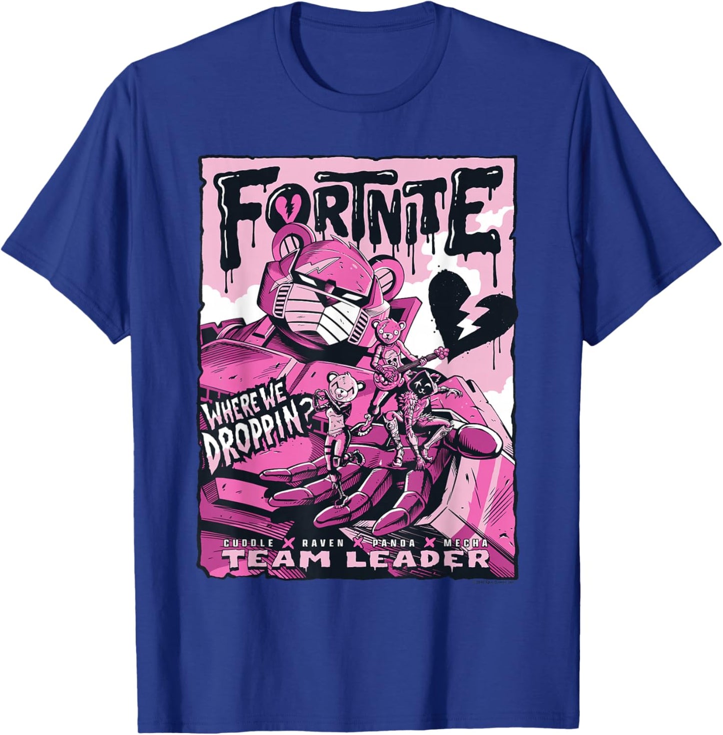 Fortnite Where We Droppin? Cuddle Raven Panda Mecha Leader T-Shirt - T-Shirt | Royal