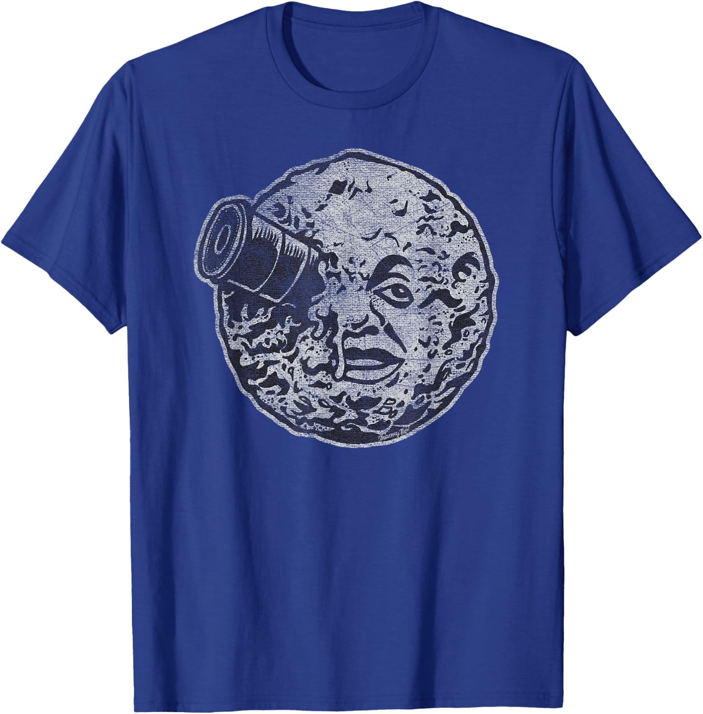 Rocket Ship Moon Face T-Shirt - T-Shirt | Royal