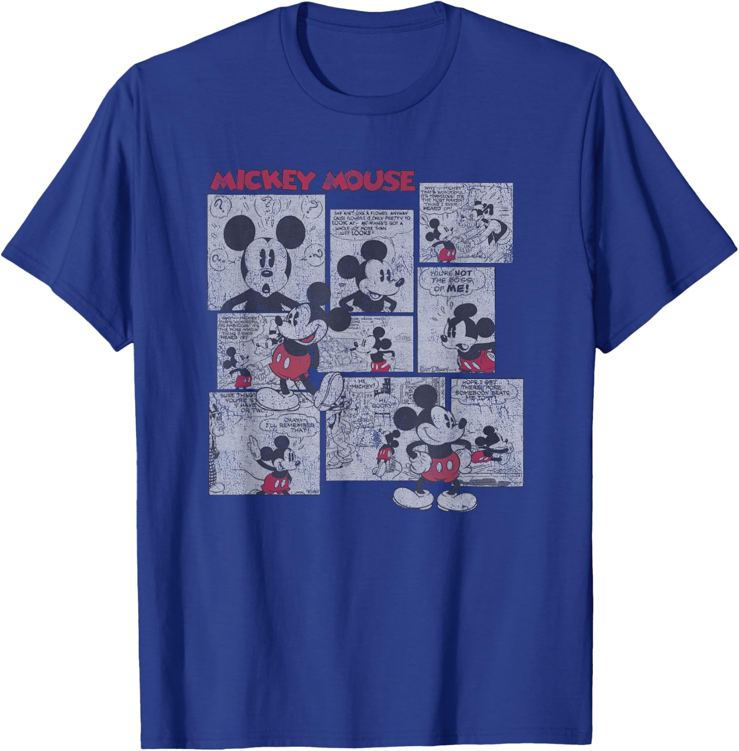 Disney - Mickey Mouse Comic Squares T-Shirt - T-Shirt | Royal