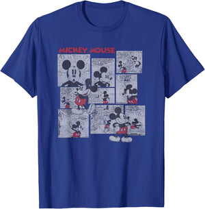Disney - Mickey Mouse Comic Squares T-Shirt - T-Shirt | Royal