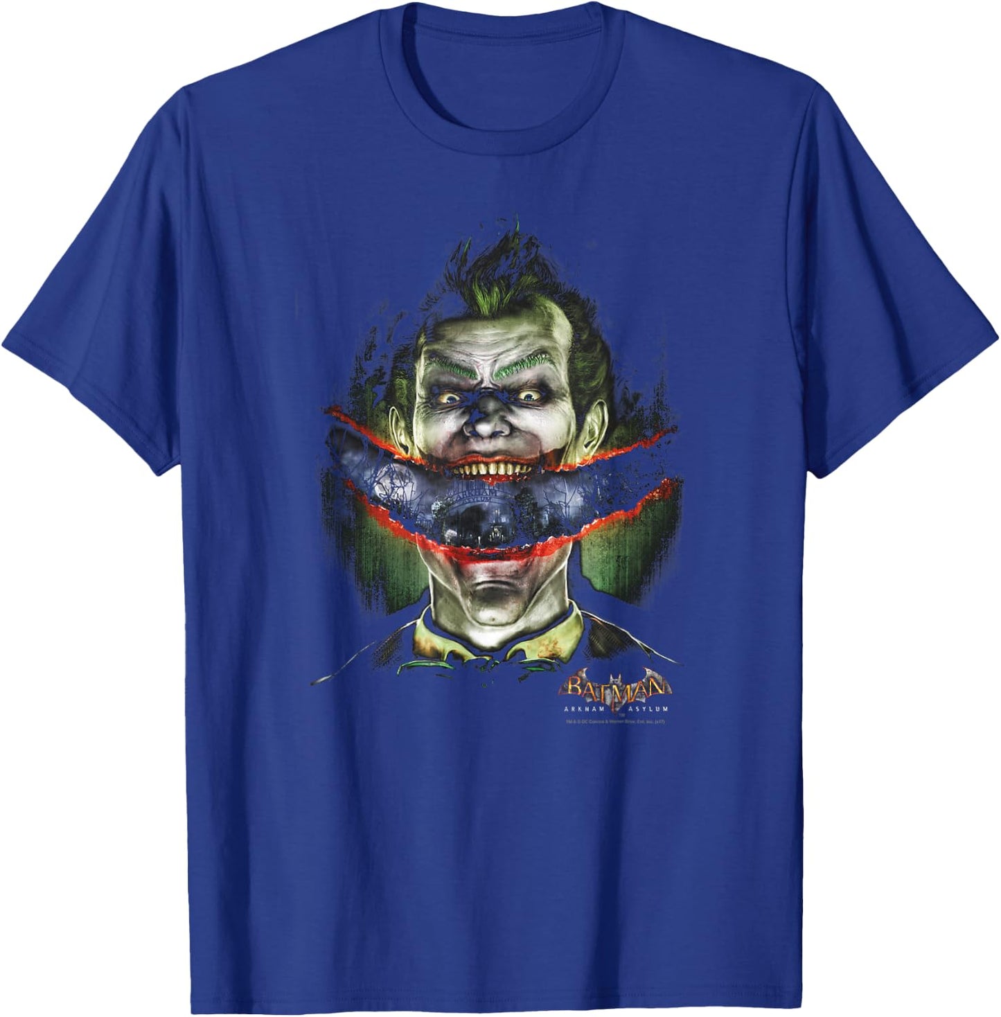 Batman: Arkham Asylum Joker Crazy Lips T Shirt T-Shirt - T-Shirt | Royal