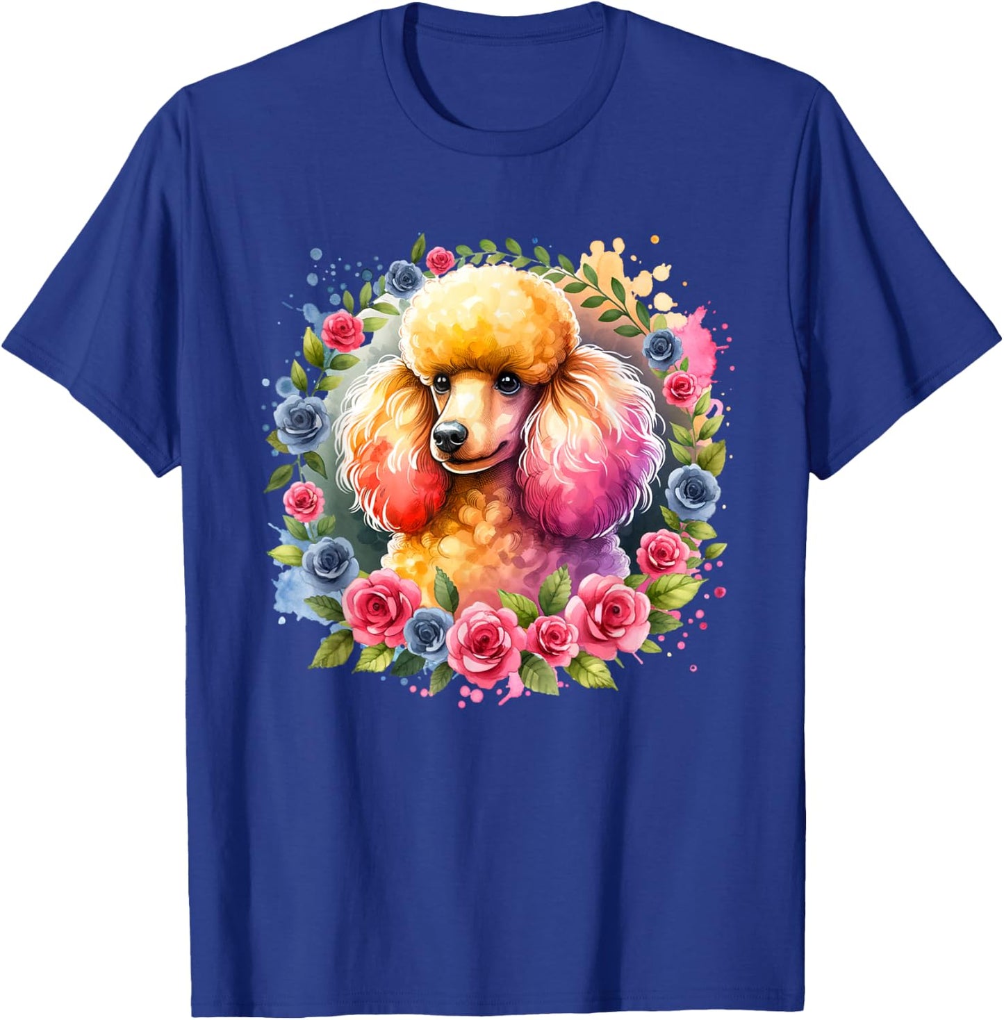 Fluffy Apricot Poodle Puppy Floral Wreath Pastel Dog Lover T-Shirt - T-Shirt | Royal