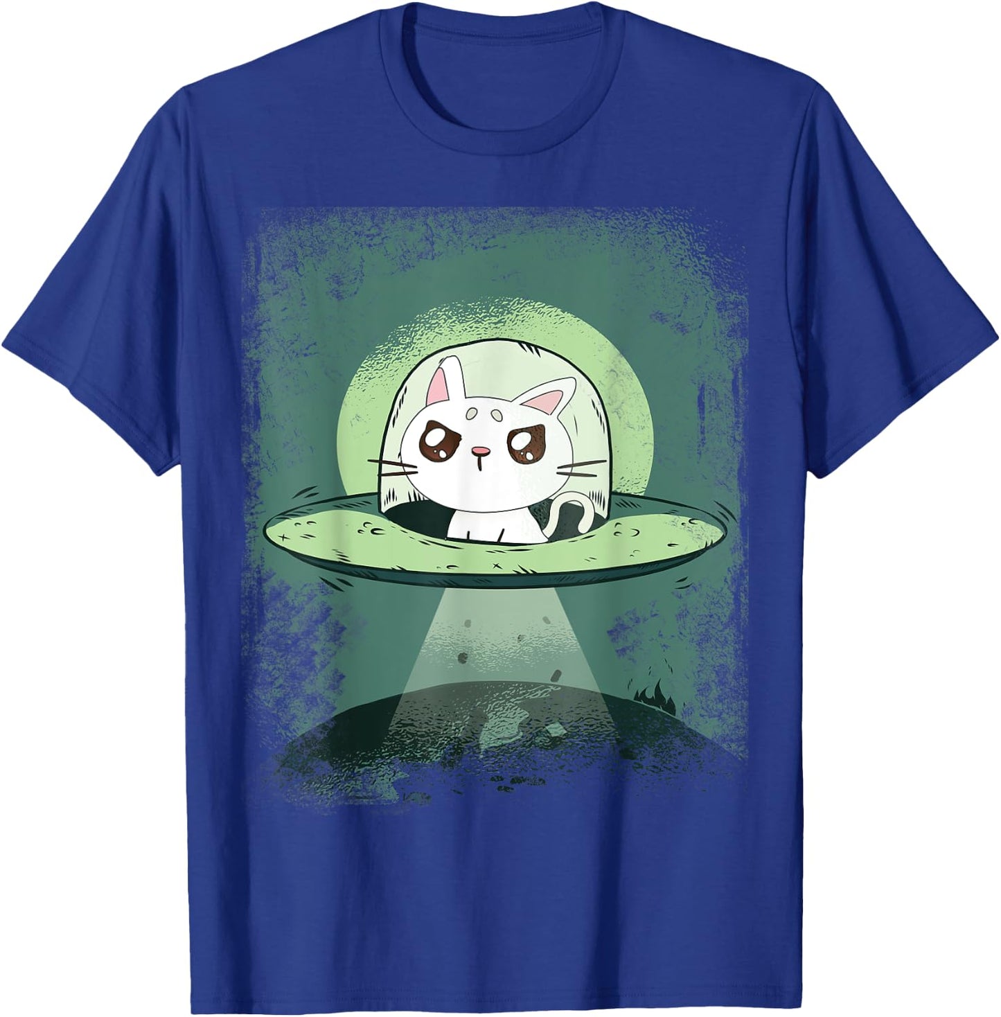 Ufo Cat - Funny Space Cat Alien Abduction Men Women T-Shirt - T-Shirt | Royal