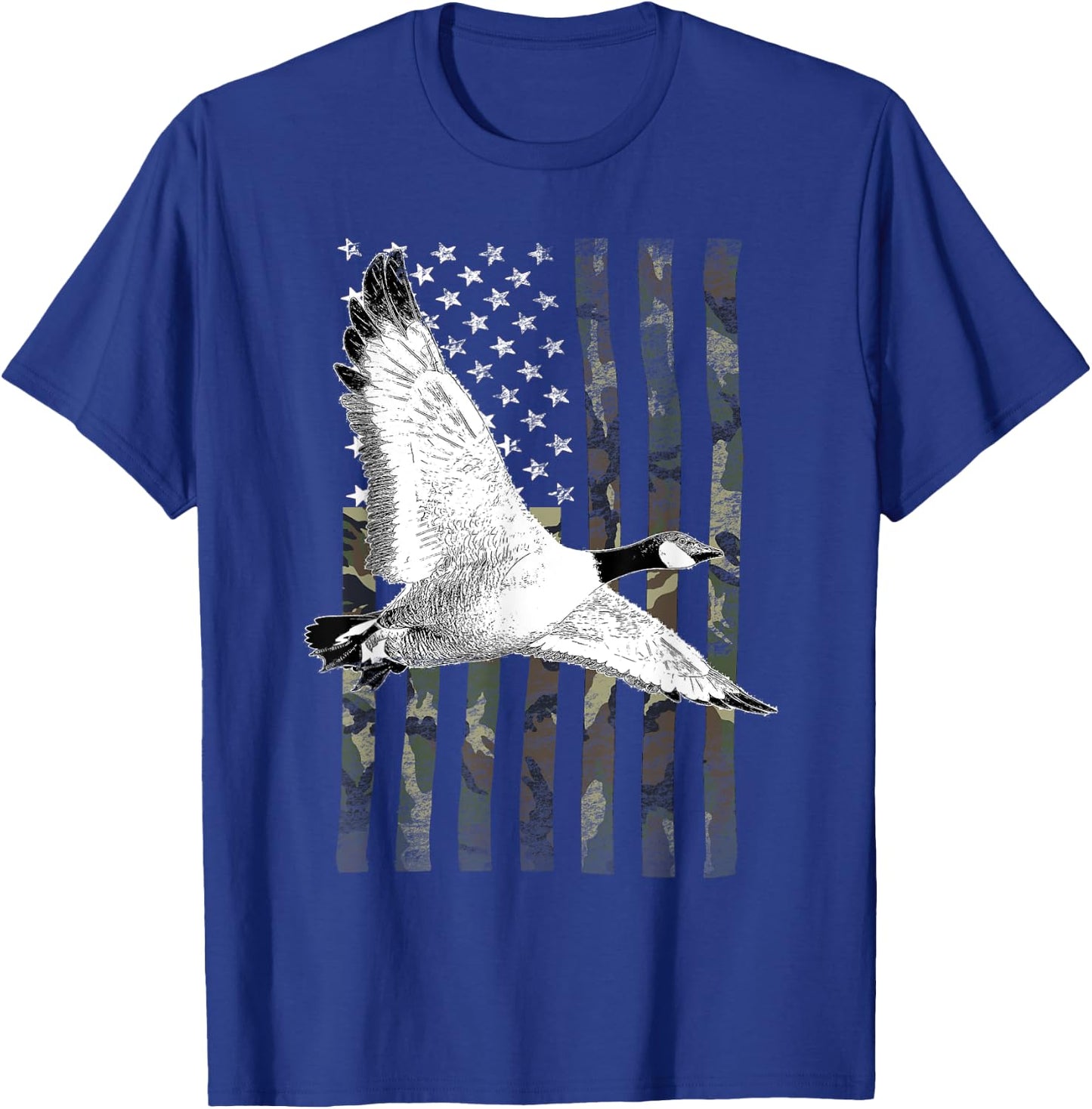 Goose Hunting Camouflage American Flag Kids Men T-Shirt - T-Shirt | Royal