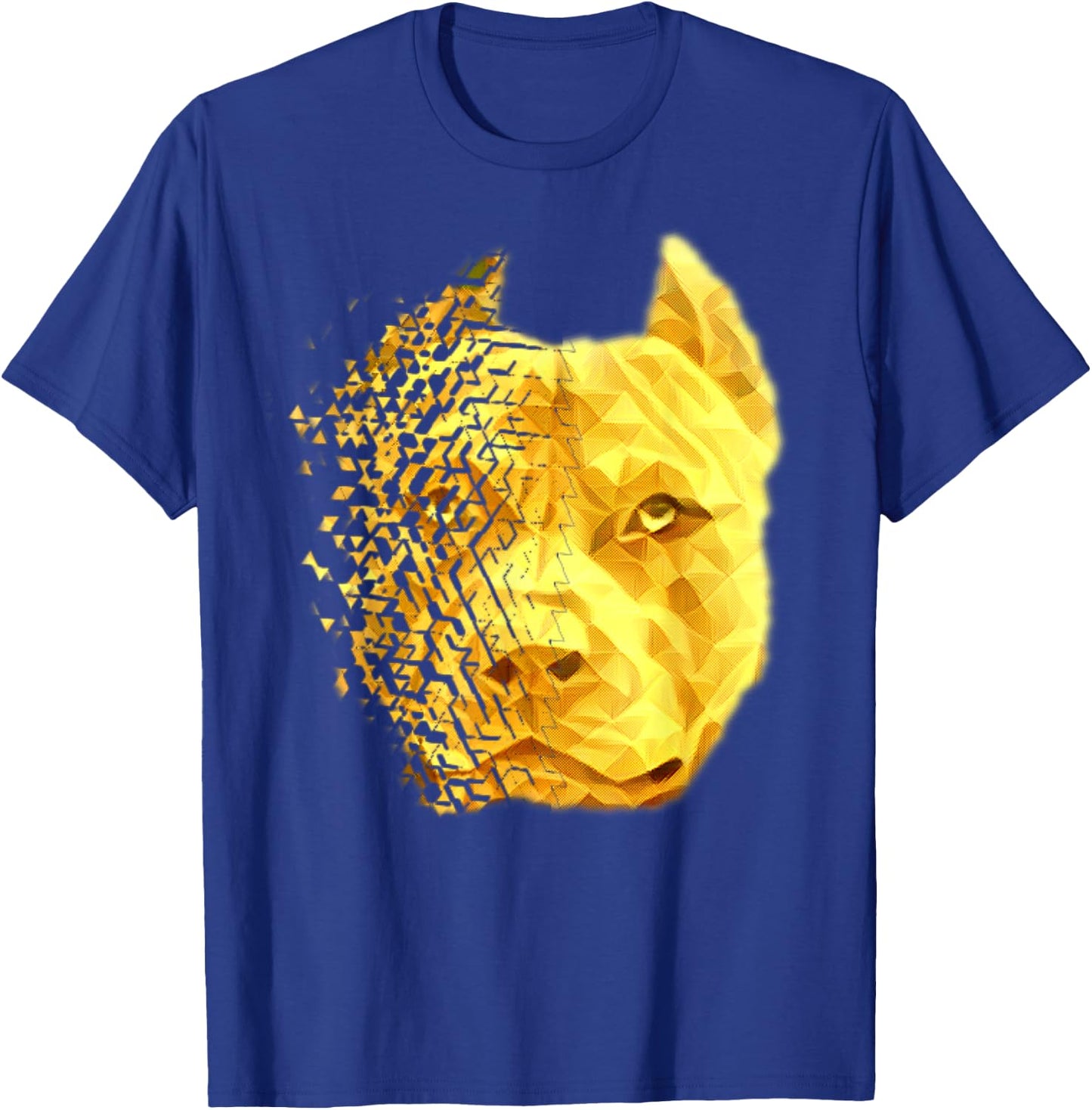Pit Bull Shattered Gold Designer T-Shirt - T-Shirt | Royal