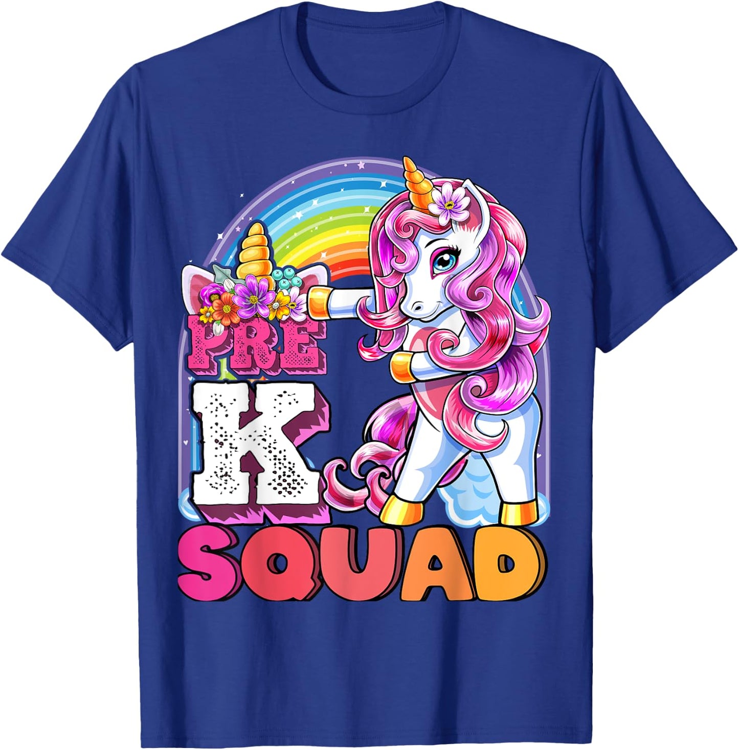 Pre-K Squad Flossing Unicorn Back to School Girls Gift T-Shirt - T-Shirt | Royal