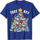 Christmas Dinosaur Tree Rex Pyjamas Men Boys Xmas Santa Hat T-Shirt - T-Shirt | Royal