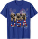 USA Patriot Pug Puppy Dog with Fireworks Women Kids Men T-Shirt - T-Shirt | Royal