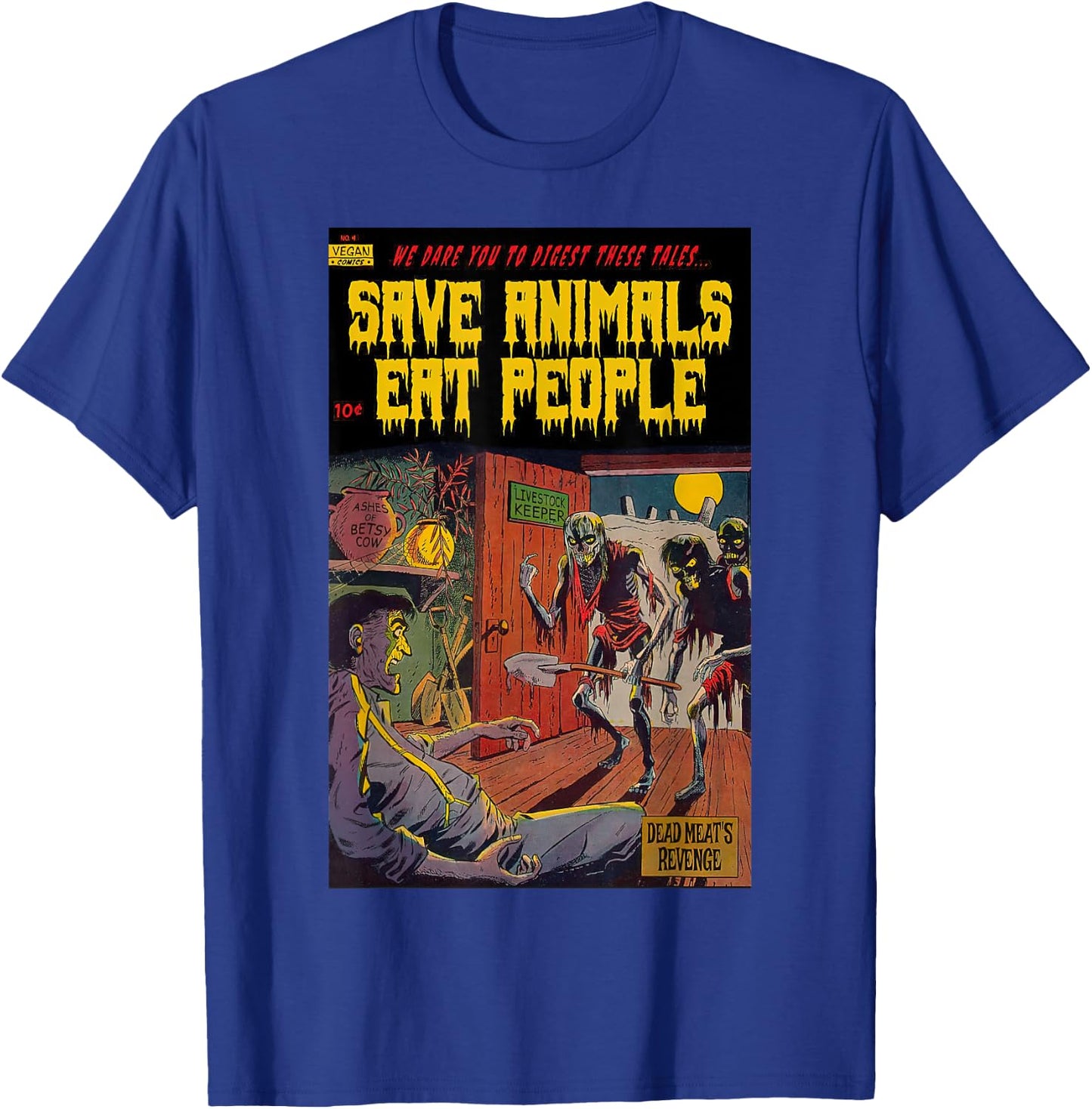 Save The Animals Eat People Vegan Animal Liberation T-Shirt - T-Shirt | Royal