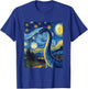 Brachiosaurus Dinosaur Dino - Van Gogh Style - Starry Night T-Shirt - T-Shirt | Royal