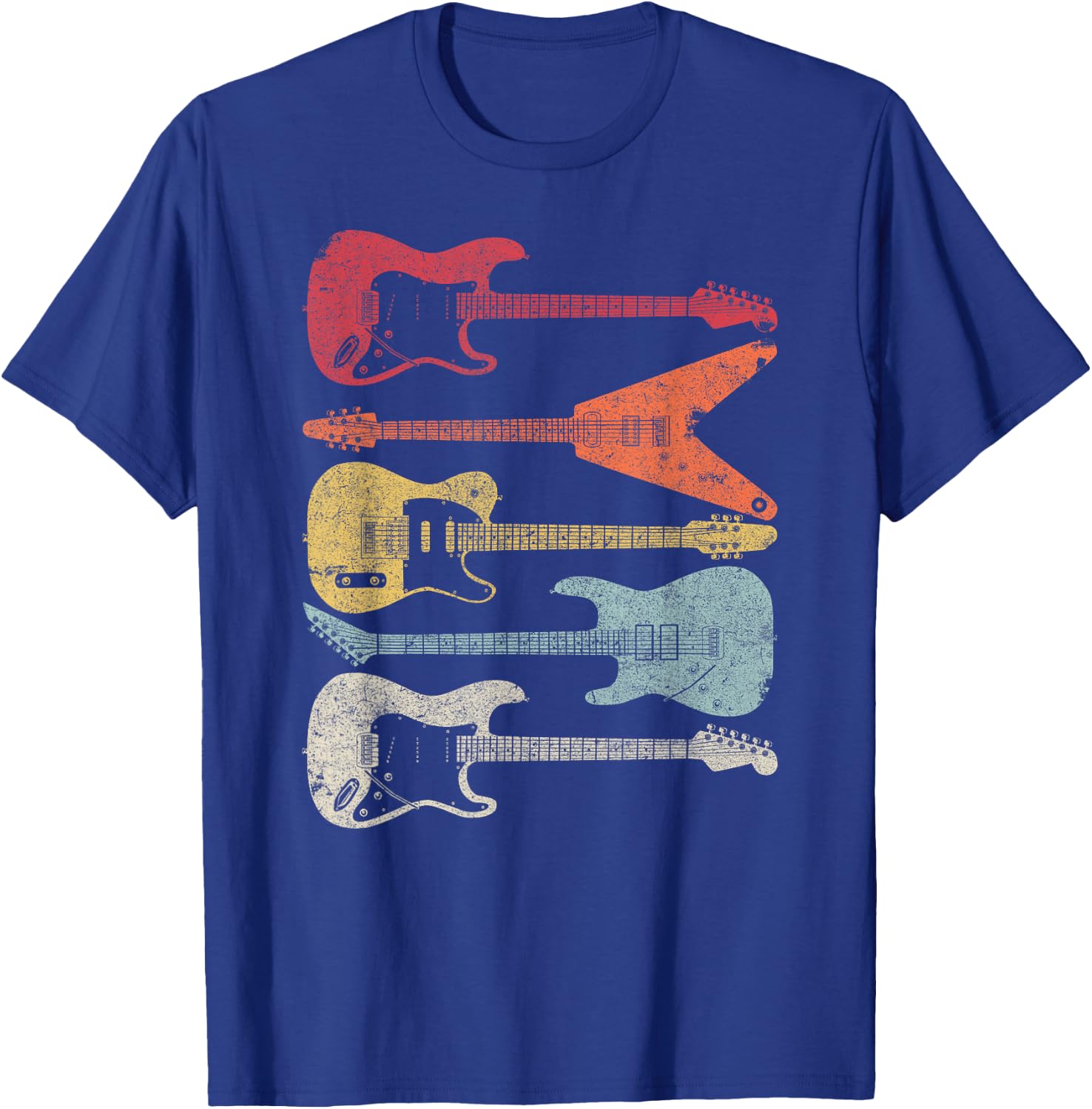 Guitar Shirt. Retro Style Gift Guitarist T-Shirt - T-Shirt | Royal
