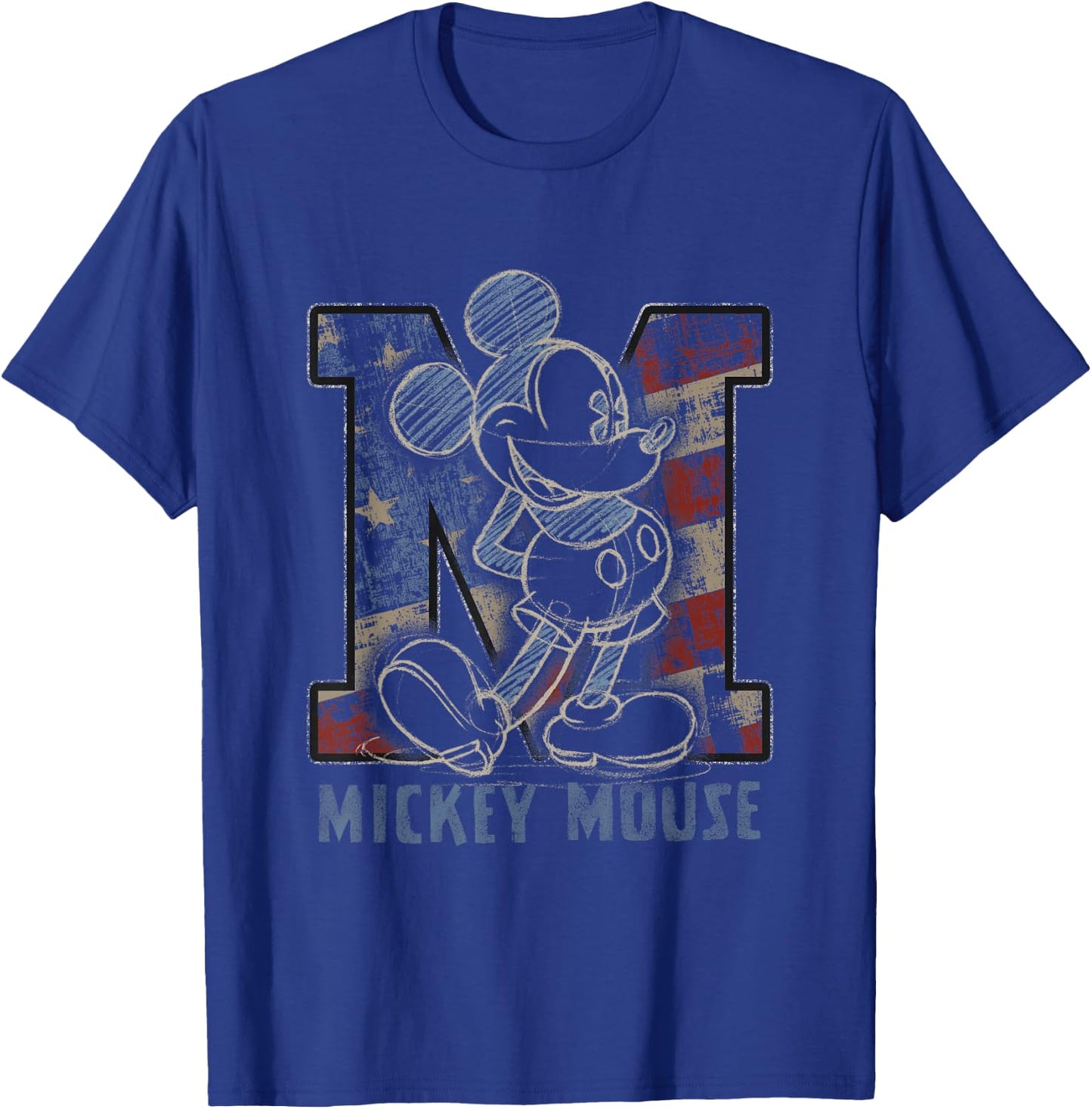 Disney Americana Mickey Sketch T-Shirt - T-Shirt | Royal