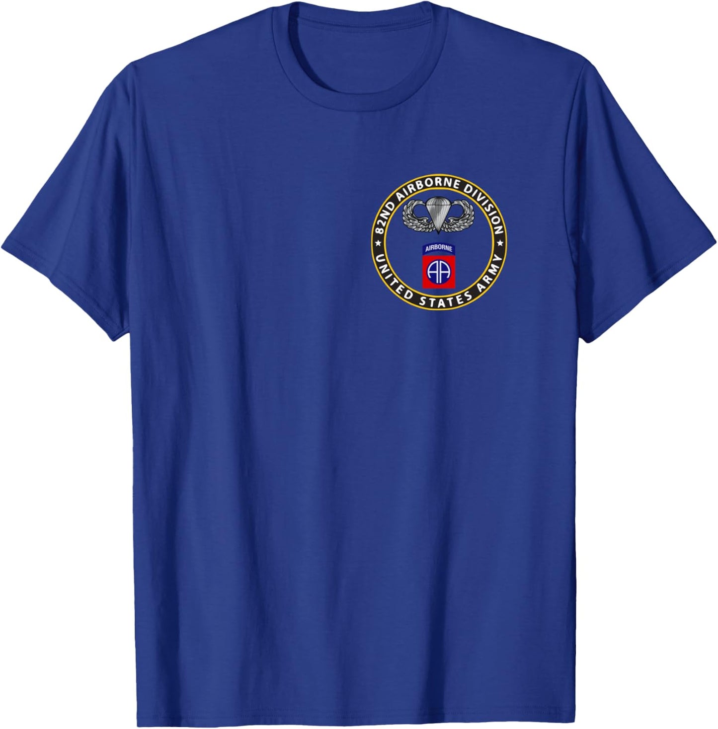 82nd Airborne Division - Parachutist Wings Circ T-Shirt - T-Shirt | Royal