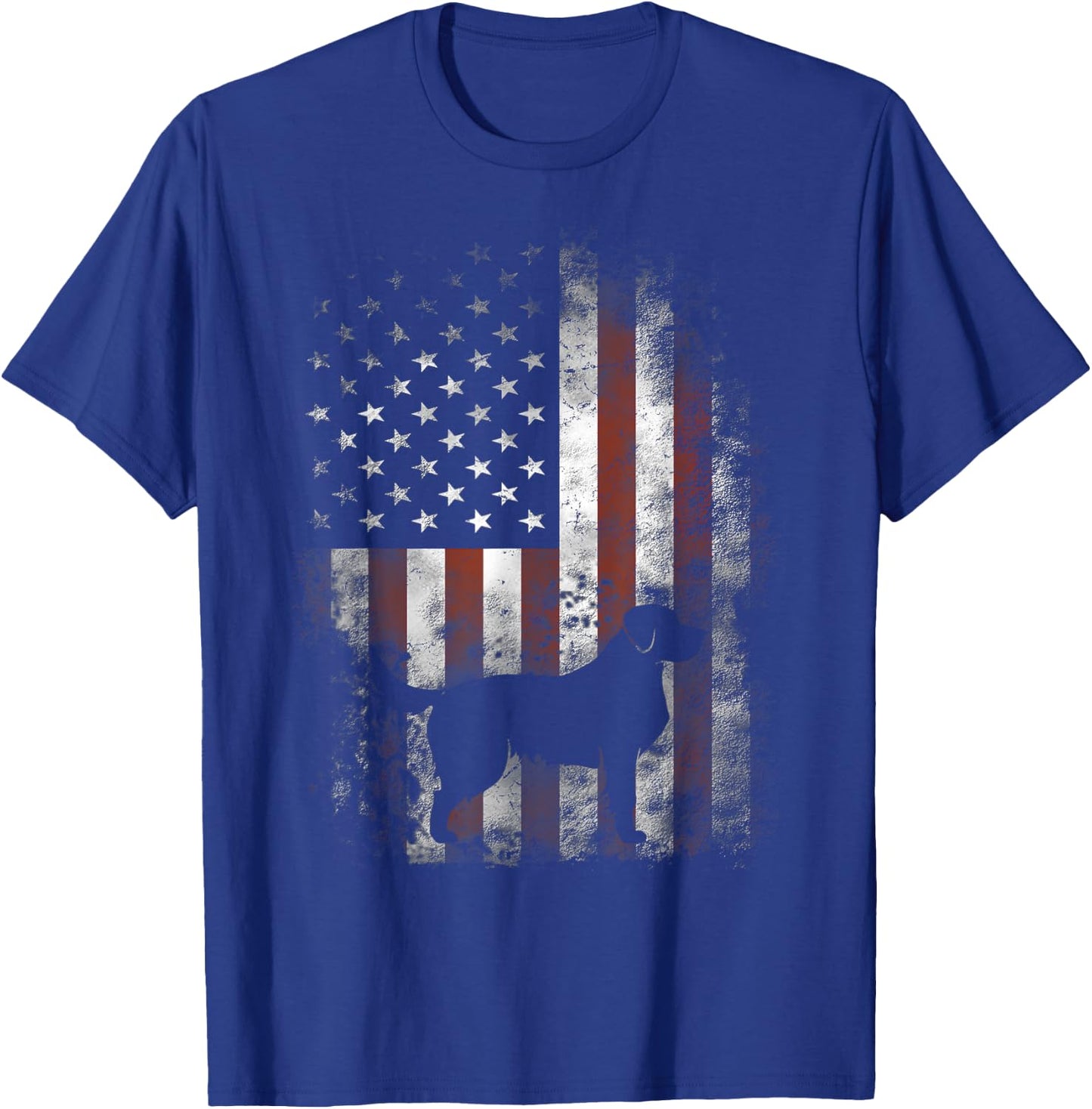 Golden Retriever American Flag Patriotic 4th Of July Kids Men T-Shirt - T-Shirt | Royal
