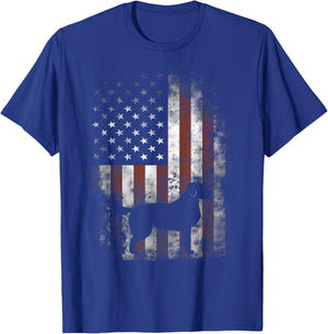 Golden Retriever American Flag Patriotic 4th Of July Kids Men T-Shirt - T-Shirt | Royal