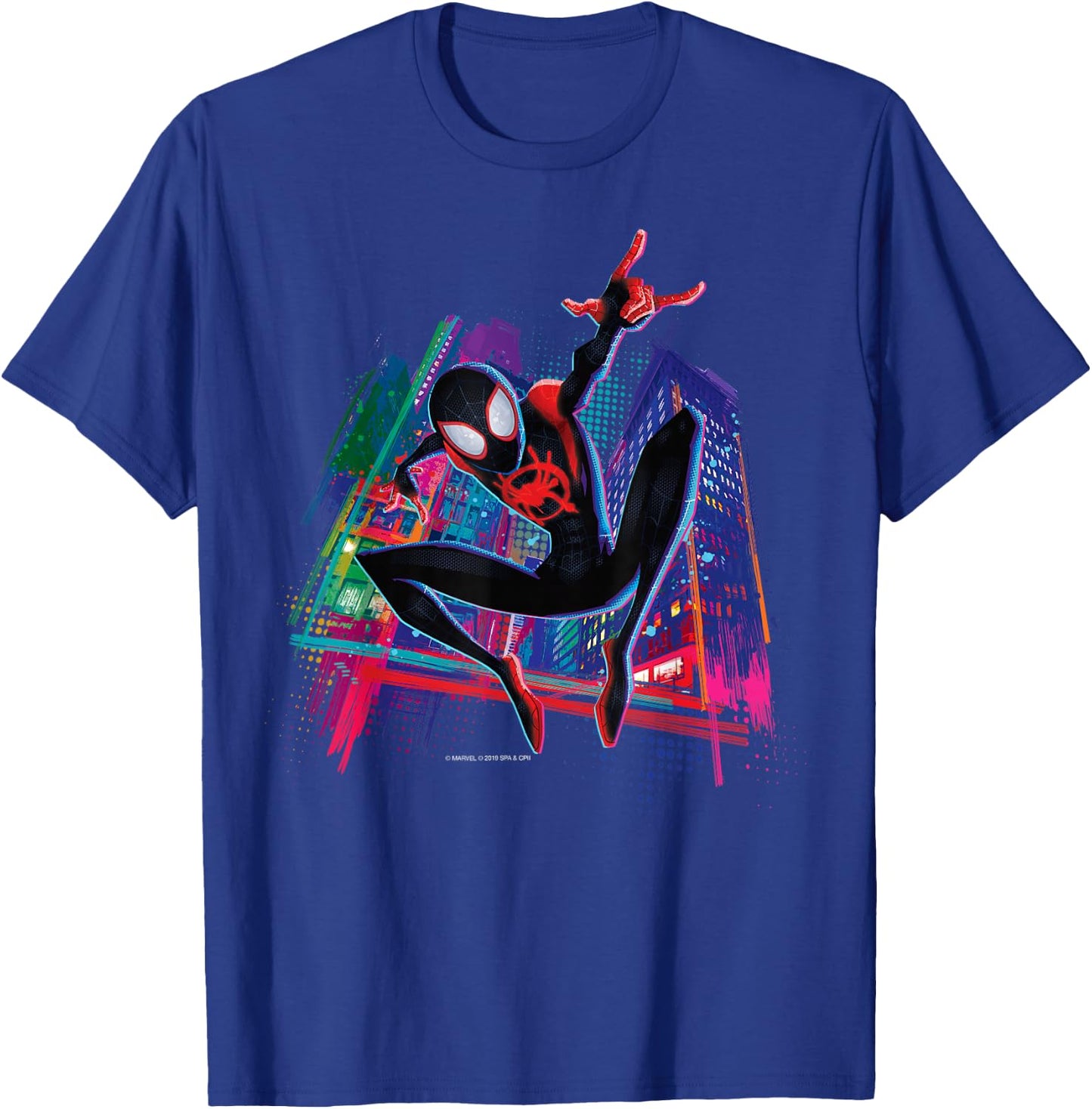 Marvel Spider-Man Miles Morales Graffiti City Small T-Shirt - T-Shirt | Royal