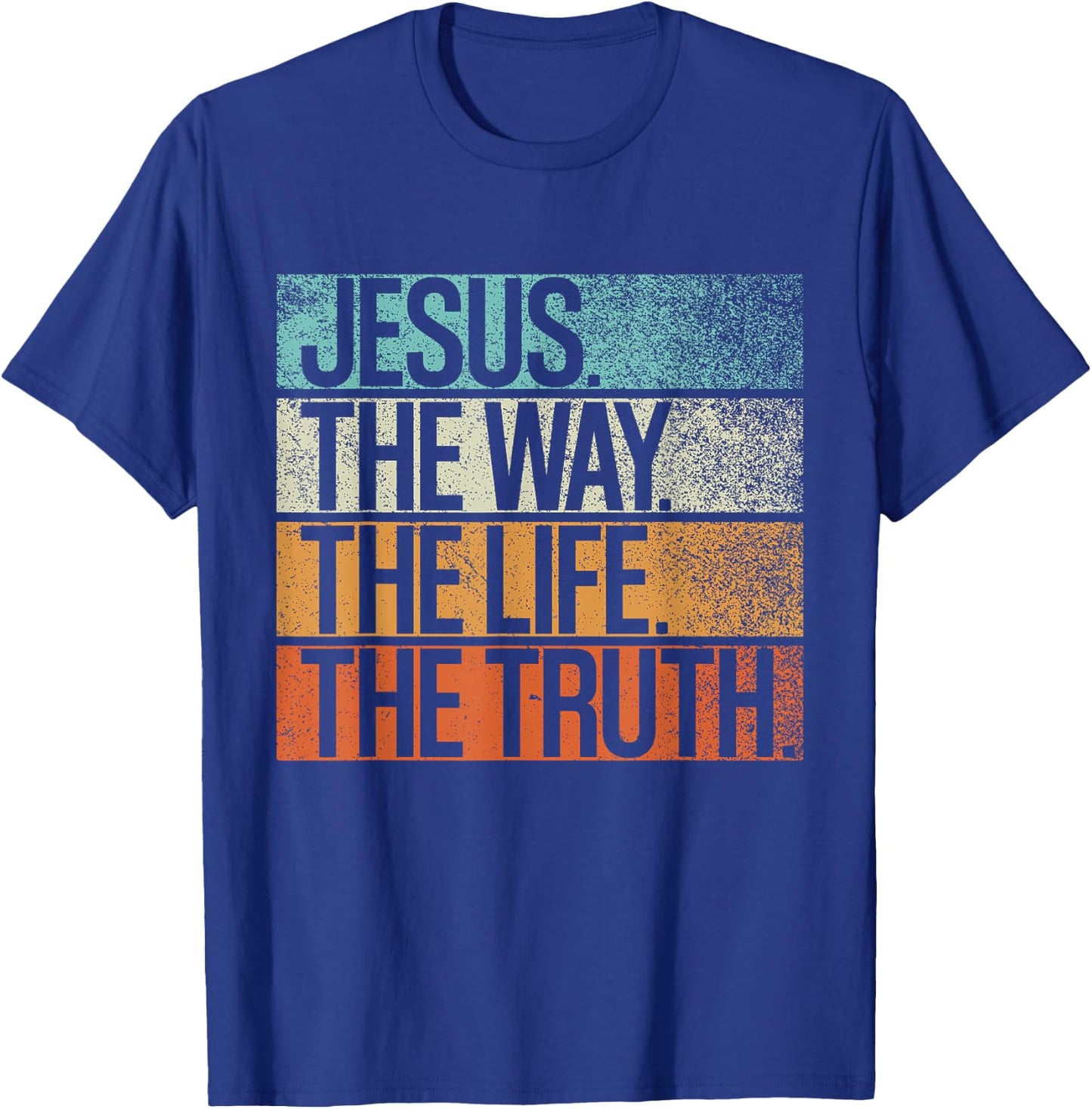 Retro Jesus, Way. Truth. Life. Vintage Christian Shirt T-Shirt - T-Shirt | Royal