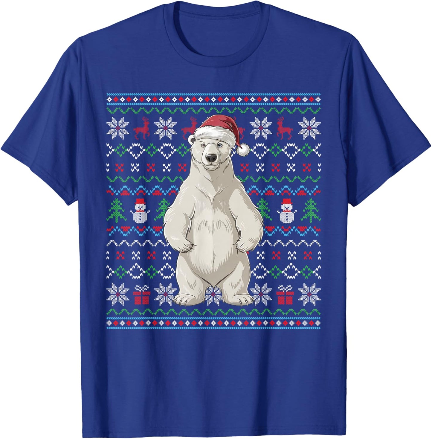 Ugly Polar Bear Lovers Xmas Sweater Santa Christmas T-Shirt - T-Shirt | Royal