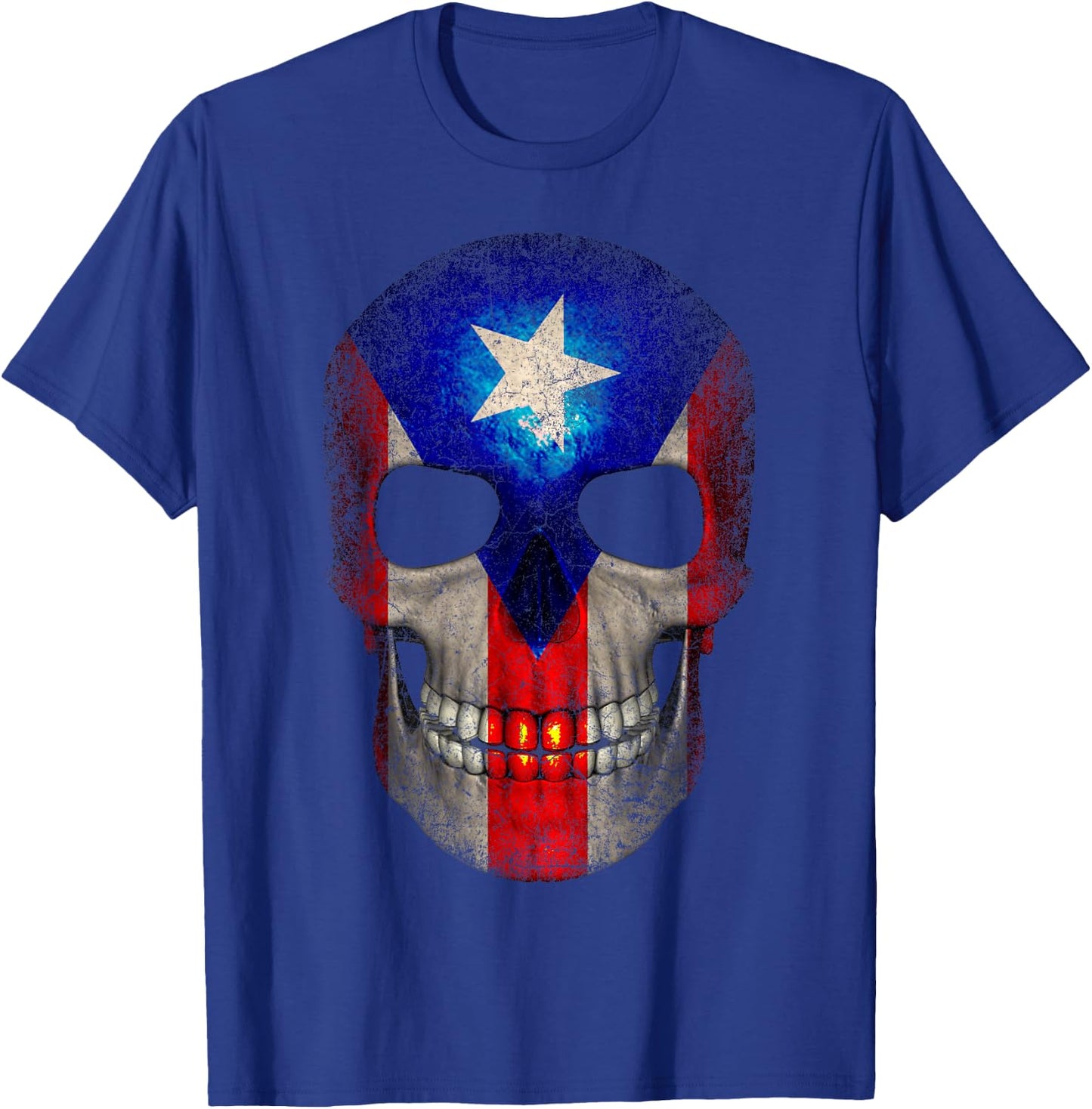 Puerto Rico T Shirt Skull Men Women Kids Vintage Novelty T-Shirt - T-Shirt | Royal