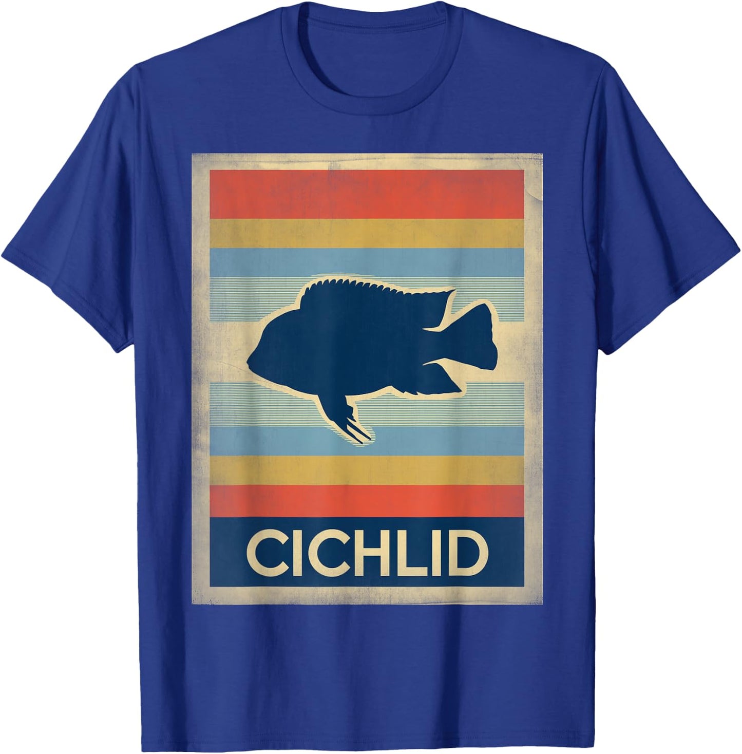 Vintage Style Cichlid Fish Lovers T-Shirt - T-Shirt | Royal
