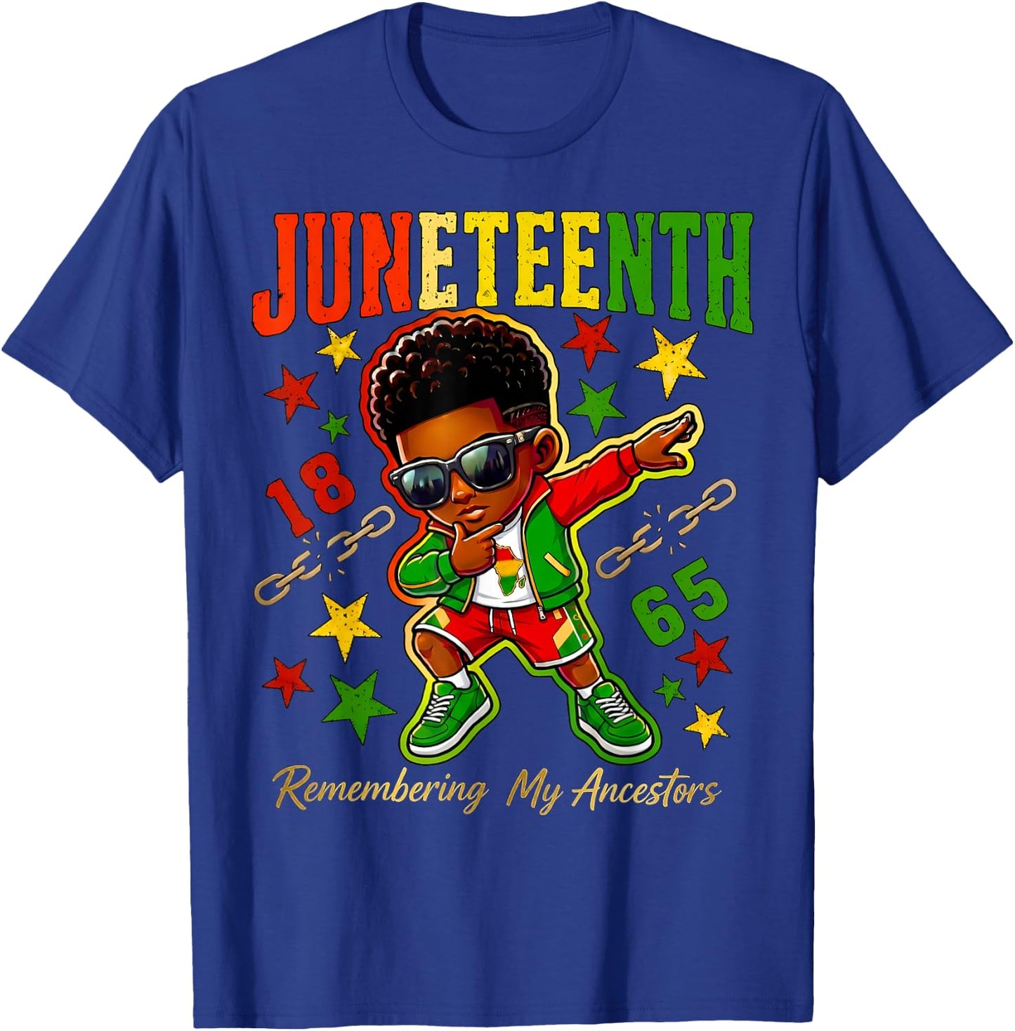 Juneteenth Remembering My Ancestors African American Boys T-Shirt - T-Shirt | Royal