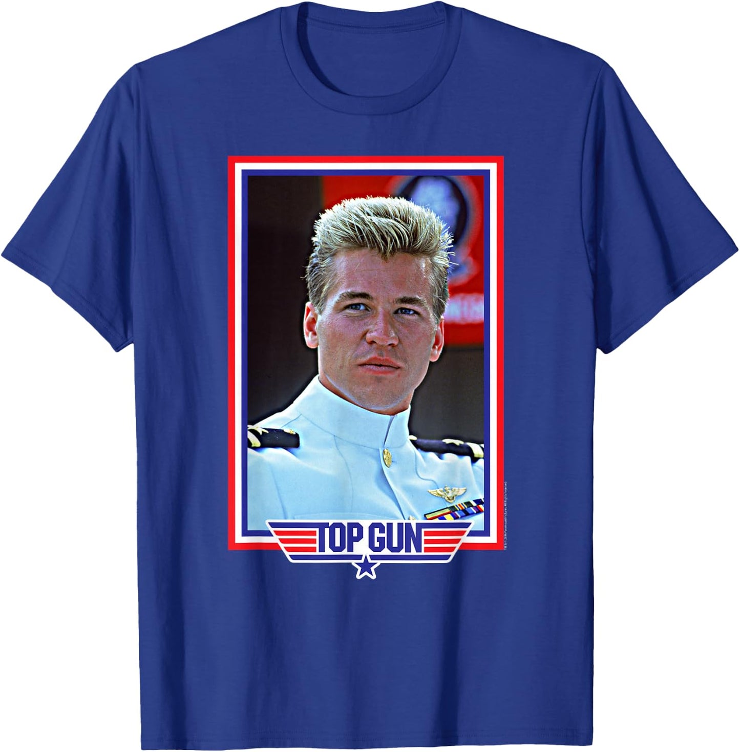 Top Gun Iceman American Colors Frame Action Movie T-Shirt - T-Shirt | Royal