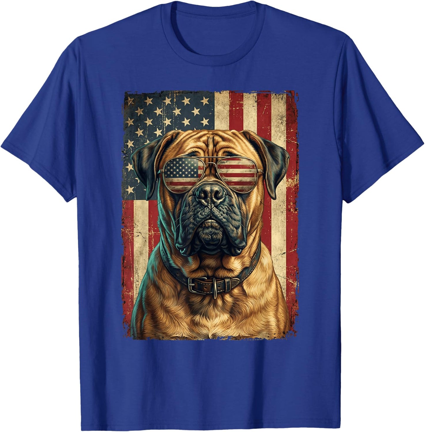 American Flag Bullmastiff Patriotic Dog Owner T-Shirt - T-Shirt | Royal