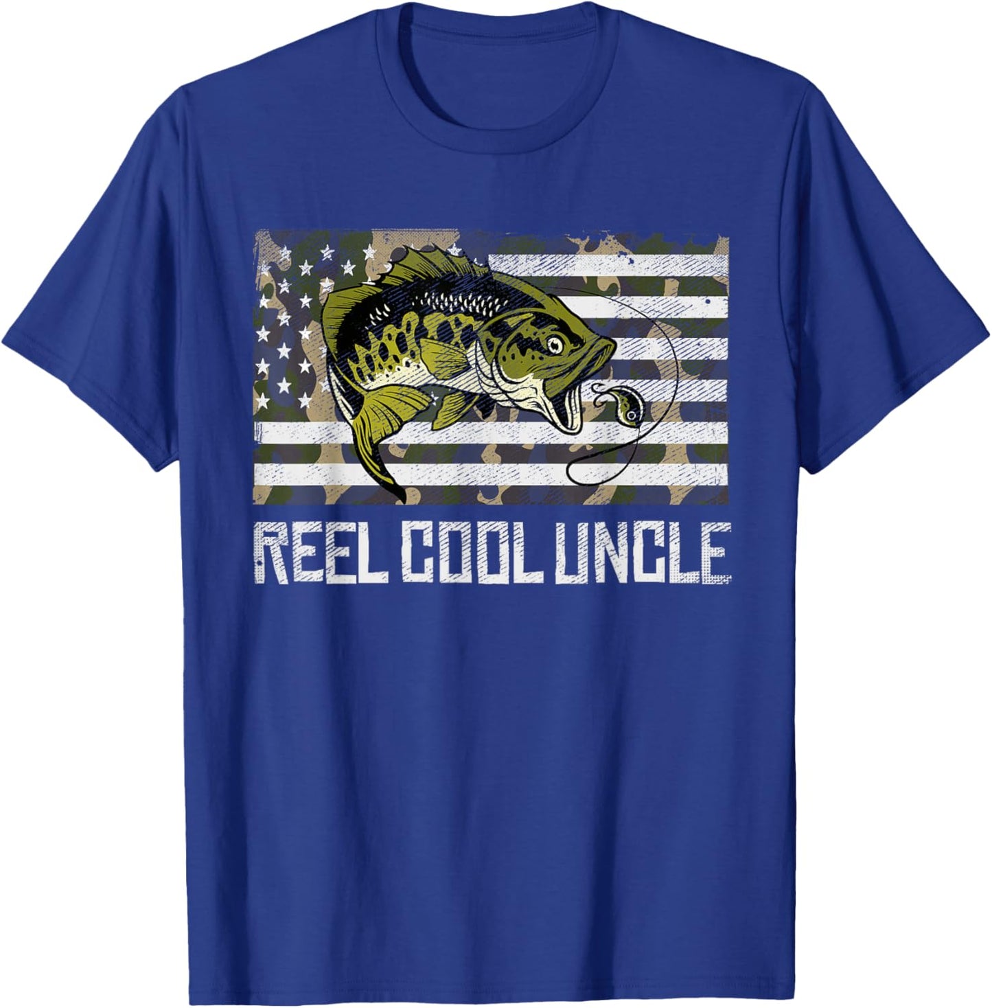 Reel Cool UNCLE Fishing Fisherman Fish Lover Father's Day T-Shirt - T-Shirt | Royal