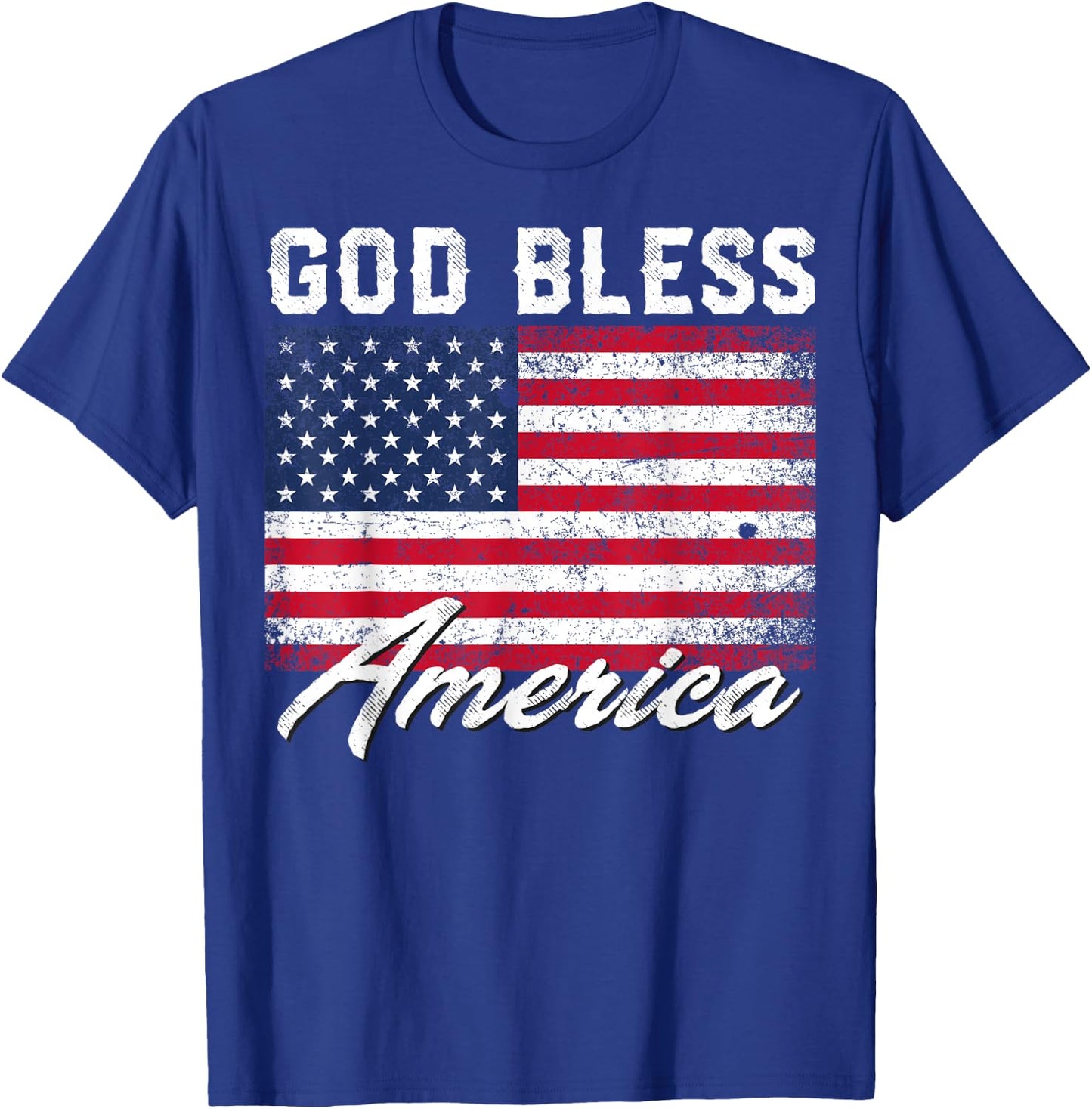 God Bless America USA Flag 4th of July Patriotic Small T-Shirt - T-Shirt | Royal