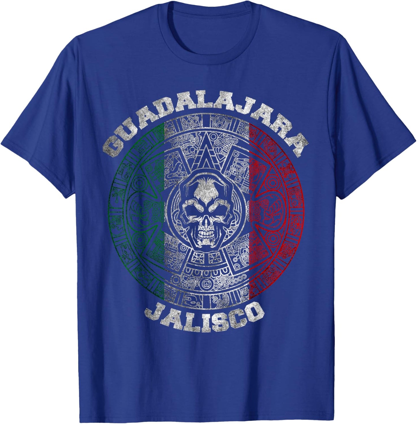Guadalajara Jalisco Aztec Mayan Calendar Skull. Mexico Pride T-Shirt - T-Shirt | Royal