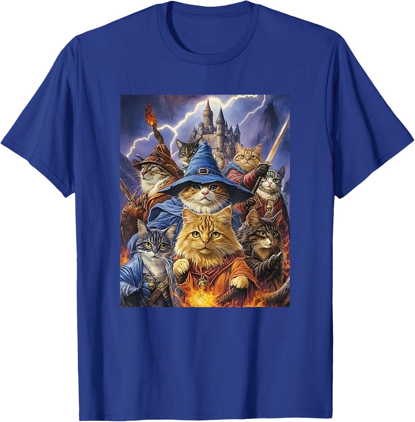Fantasy Feline Wizard Cats T-Shirt - T-Shirt | Royal
