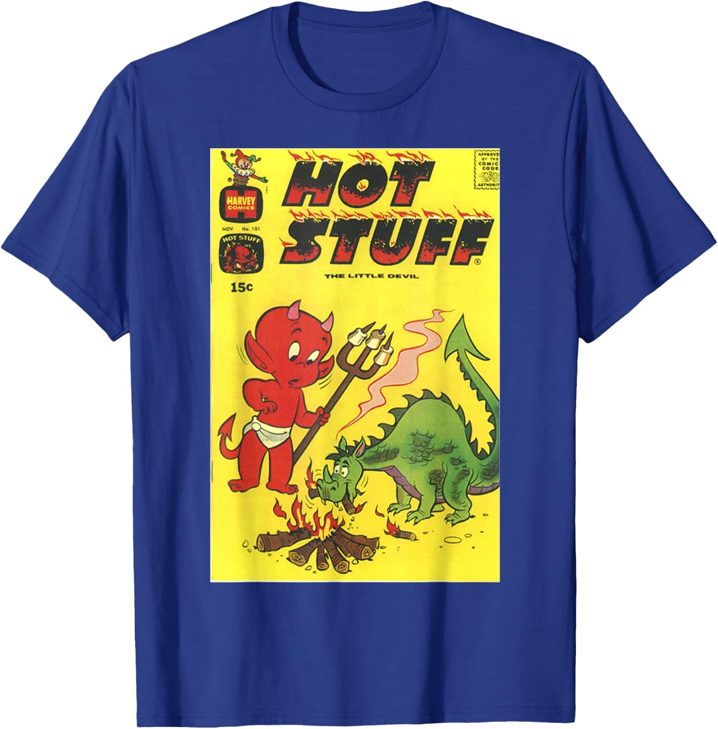 Hot Stuff The Little Devil Dragon Comic Book Cover T-Shirt - T-Shirt | Royal