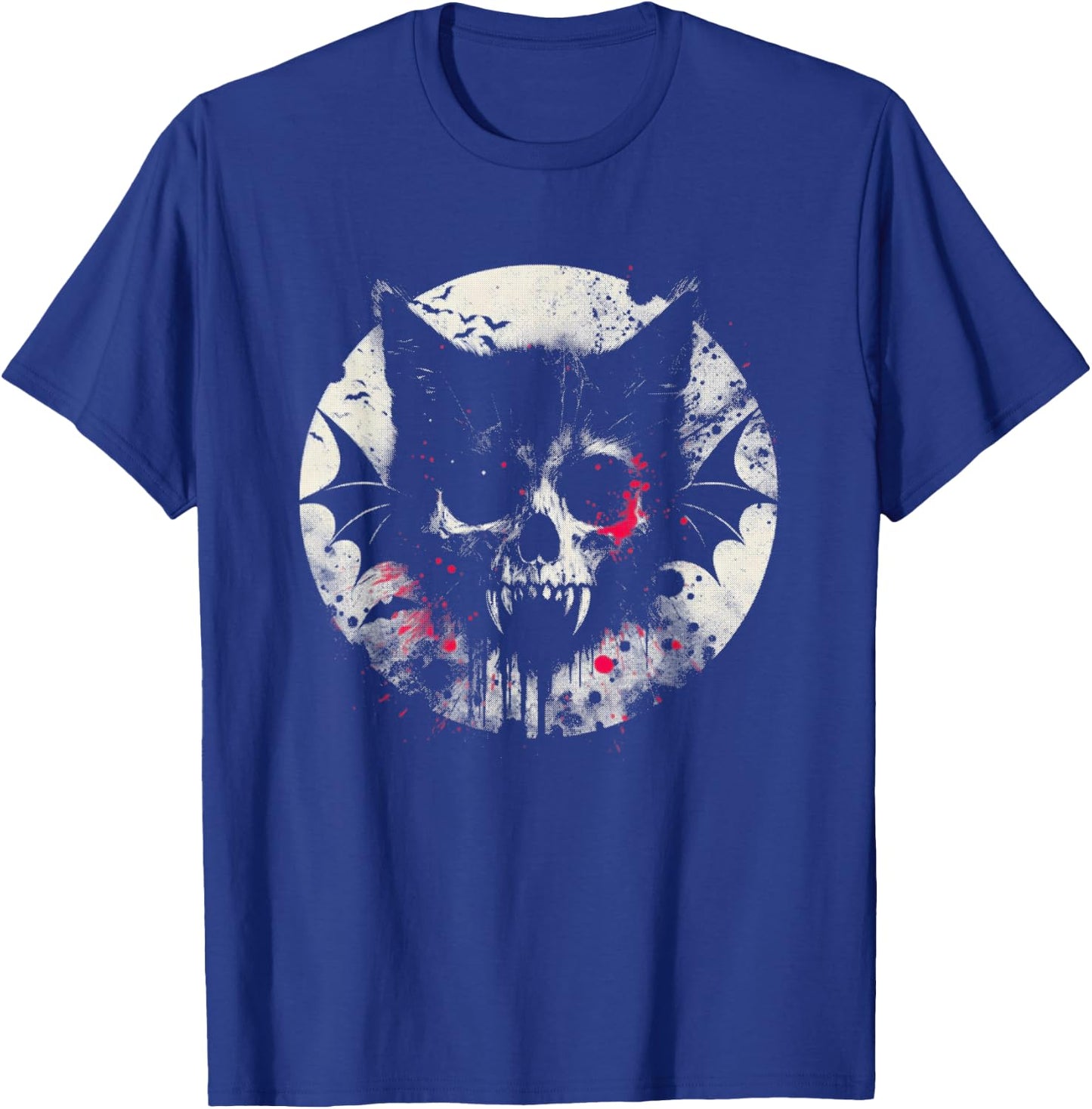 Vampire Cat Bat - Creepy Cat Monster Halloween Lover T-Shirt - T-Shirt | Royal