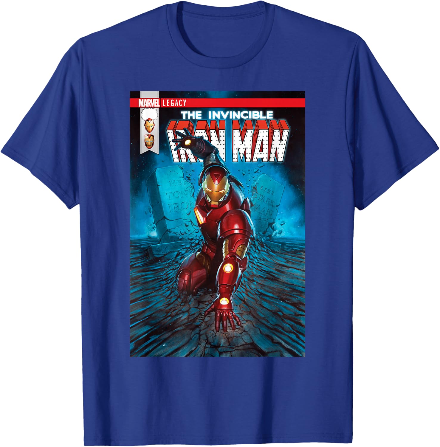 Marvel Iron Man Shock Legacy Comic Cover Graphic T-Shirt - T-Shirt | Royal