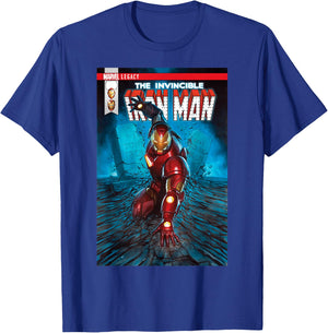 Marvel Iron Man Shock Legacy Comic Cover Graphic T-Shirt - T-Shirt | Royal