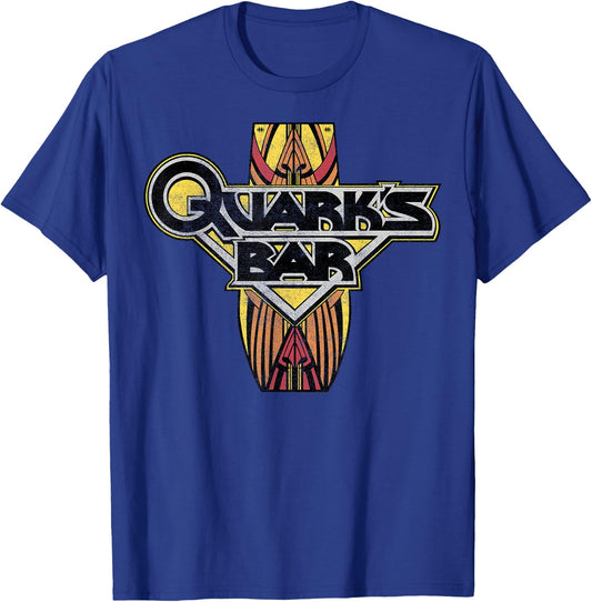 Star Trek: Deep Space Nine Quark's Bar Vintage Logo T-Shirt - T-Shirt | Royal