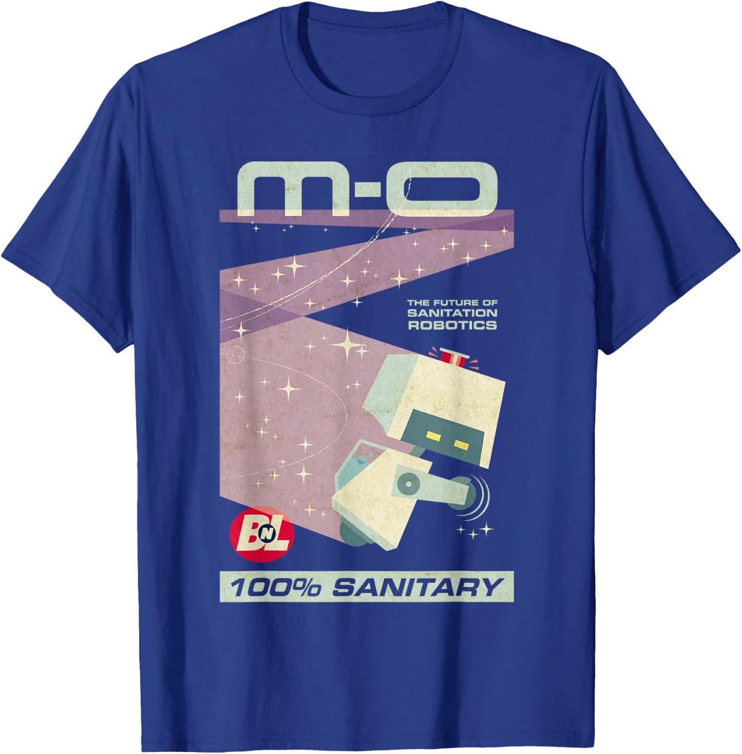 Disney Pixar Wall-E M-O Future of Sanitation Robotics Poster T-Shirt - T-Shirt | Royal