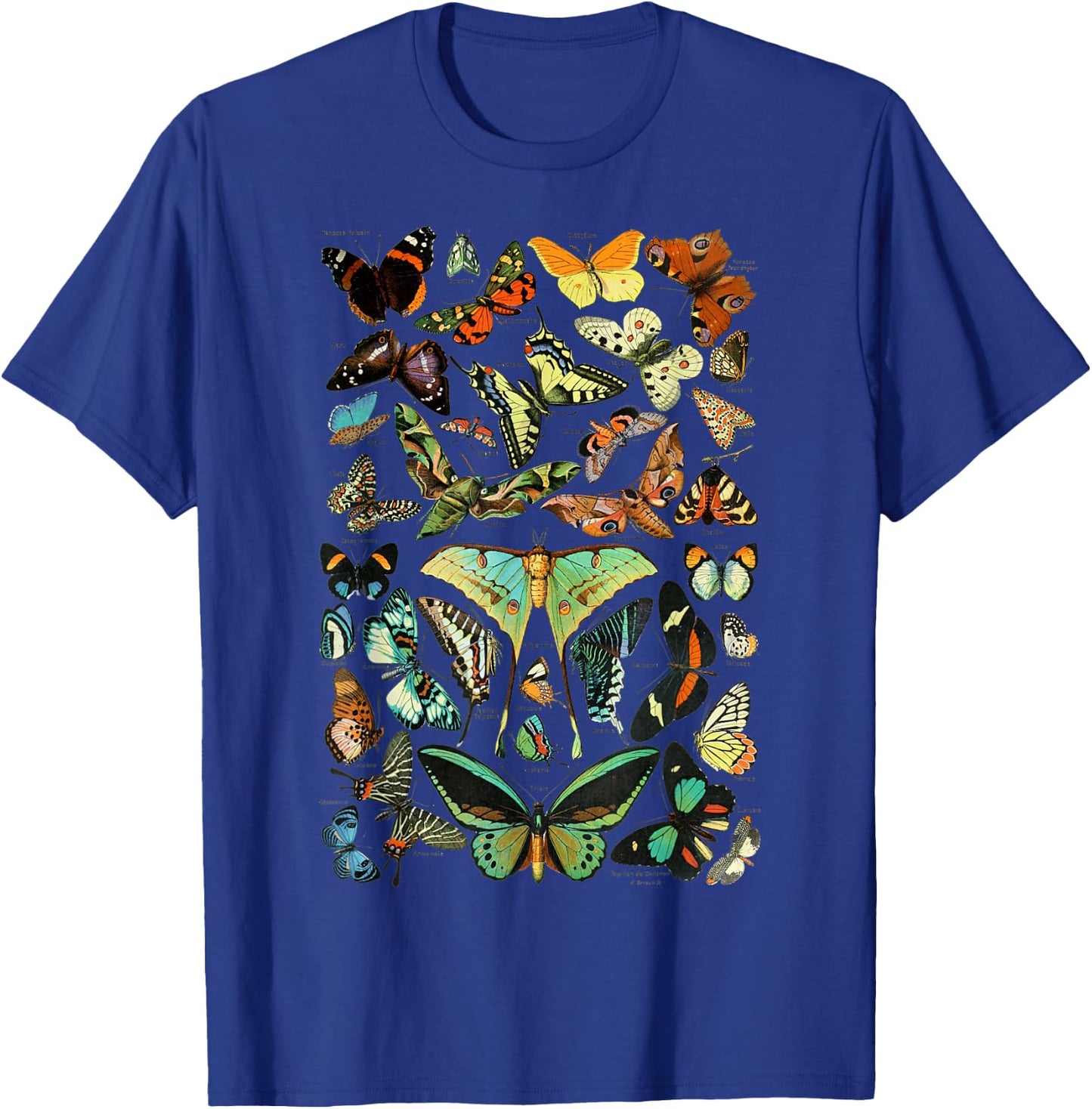 Vintage Botanical Butterfly Species Vintage Butterflies T-Shirt - T-Shirt | Royal