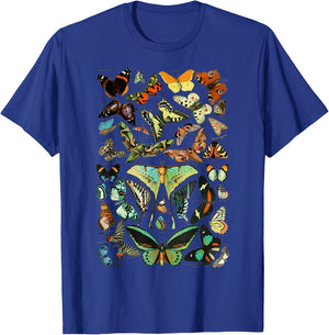 Vintage Botanical Butterfly Species Vintage Butterflies T-Shirt - T-Shirt | Royal