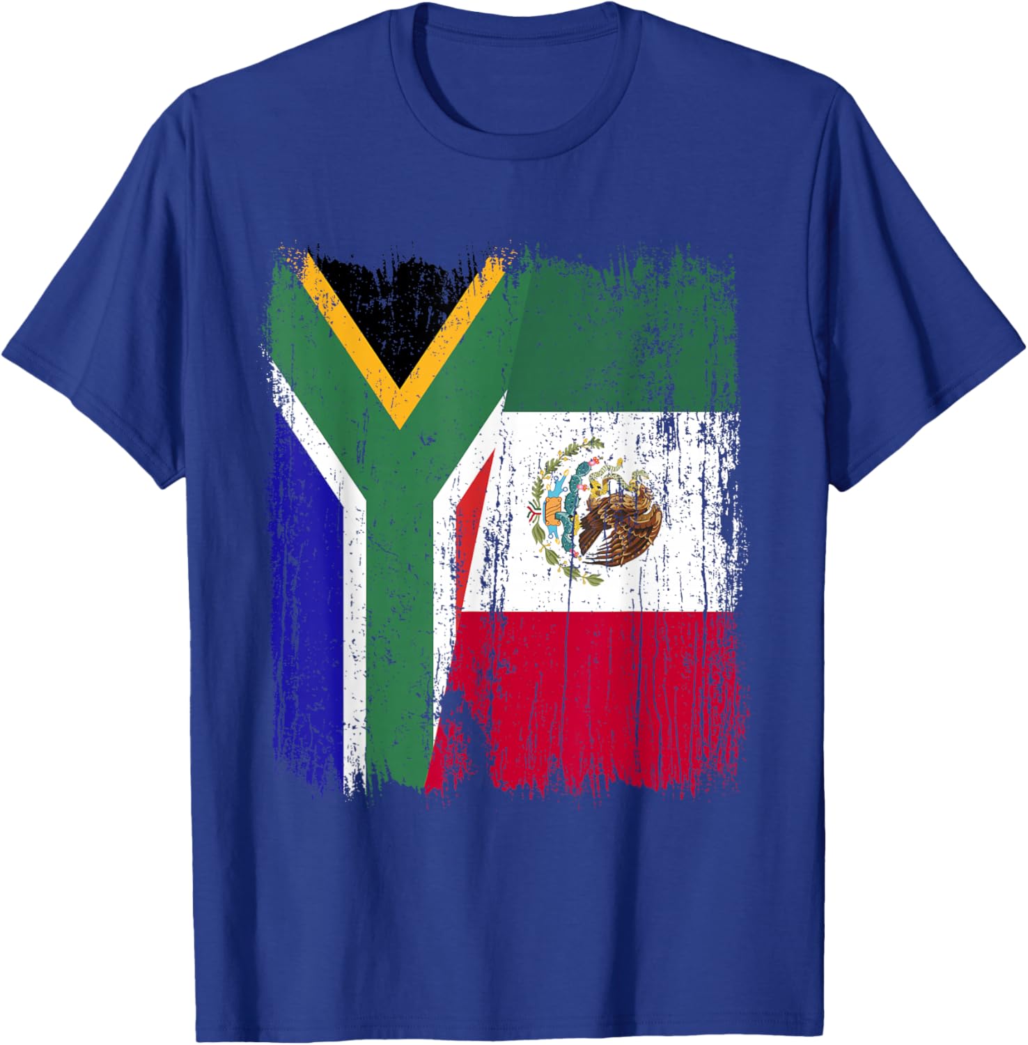 South Africa Mexico Half Flag South African Mexican Heritage T-Shirt - T-Shirt | Royal