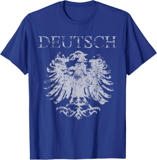 Cool Vintage Deutsch German Heritage Eagle T Shirt T-Shirt - T-Shirt | Royal
